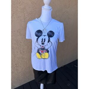Disney Ladies Licensed Mickey Mouse Short Sleeve Tee with Embroidery Size MEDIUM
